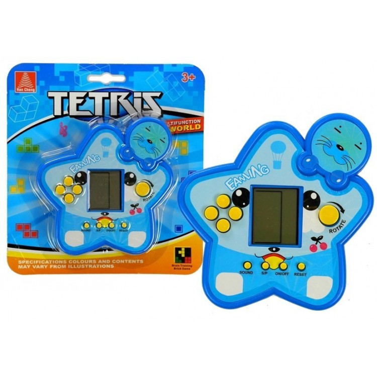 Elektronická hra Tetris v tvare hviezdy - modrá